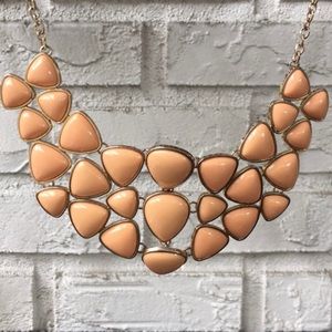 Light orange peach statement necklace